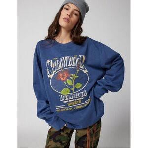 Urban Outfitters Strawberry Pullover Sweatshirt – XS – Navy – Sold Out